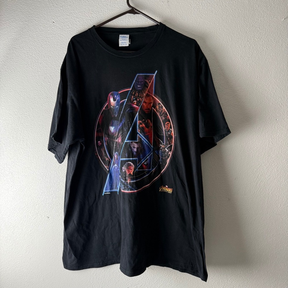 Marvel Avengers Infinity War Graphic T-Shirt Mens 3XL Black Port & Company MCU